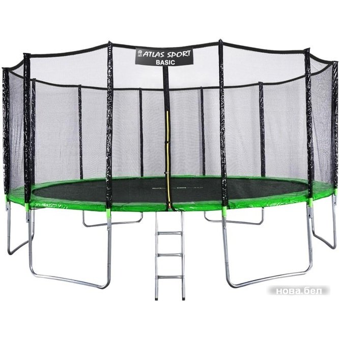 Батут Atlas Sport 490 см - 16ft Basic (с лестницей, зеленый) заказать
